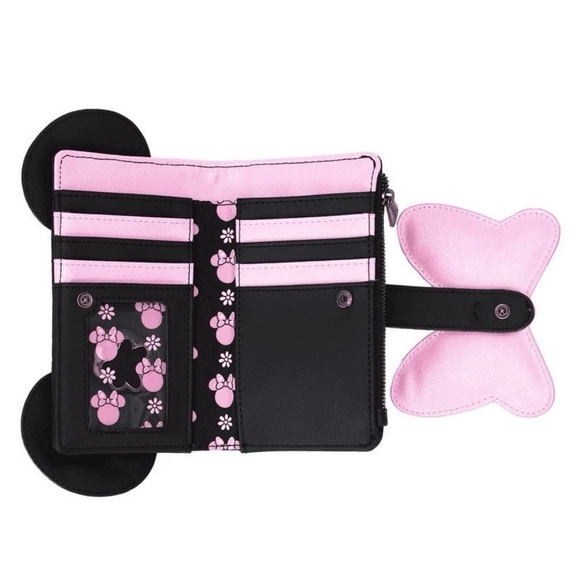 Disney Loungefly Minnie Mouse Floral Rock The Dots Mini Backpack & Wallet